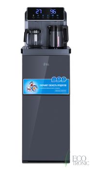 Кулер с чайным столиком тиабар Ecotronic TB35-LFR dark grey с холодильником ― ООО "Экосистемс" питьевое оборудование Ecotronic: кулеры, пурифайеры, тиабары, фильтры