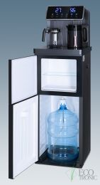 Кулер с чайным столиком тиабар Ecotronic TB35-LFR dark grey с холодильником