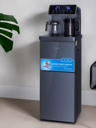 Кулер с чайным столиком тиабар Ecotronic TB35-LFR dark grey с холодильником